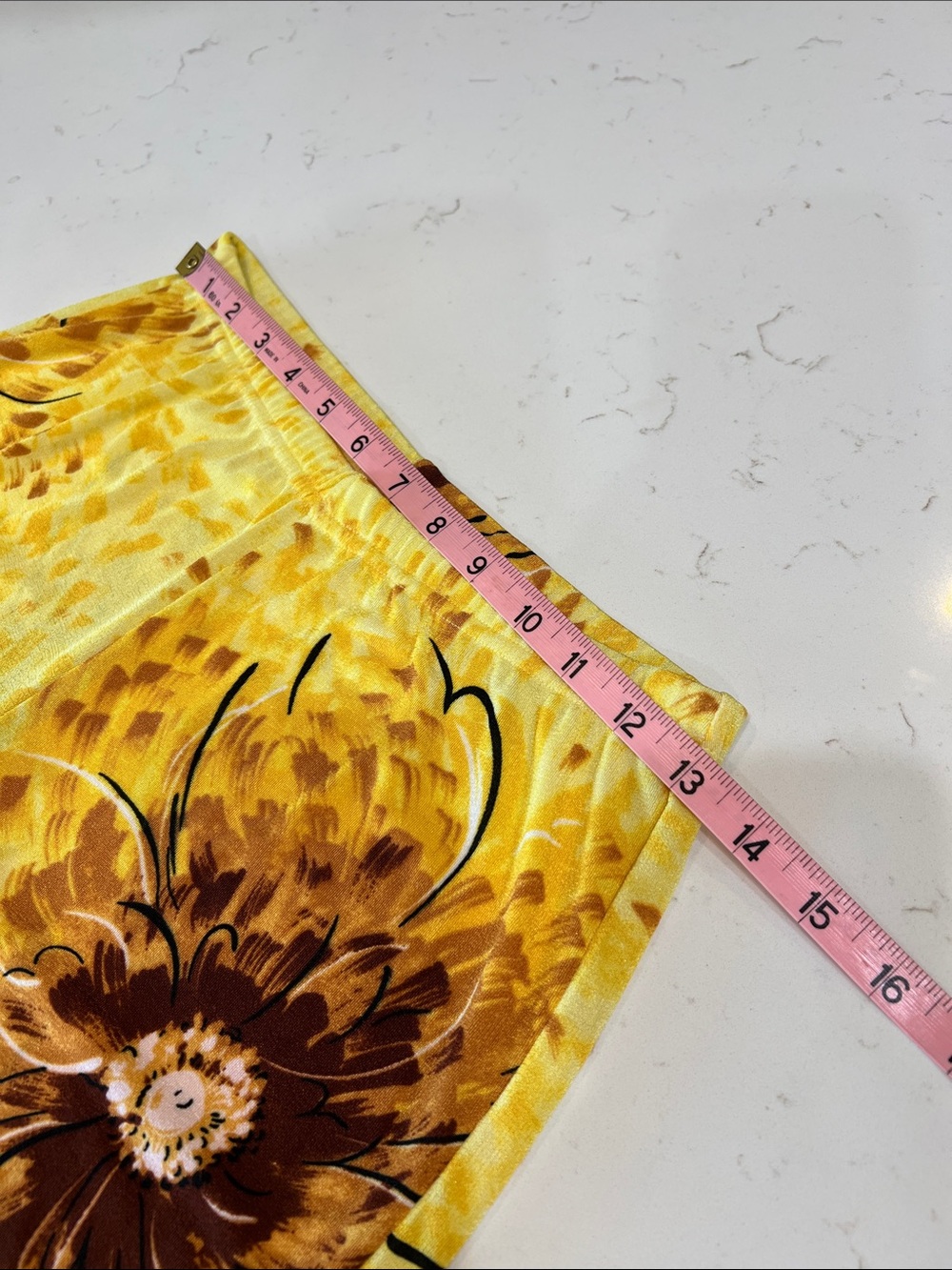 Vintage Jostar Yellow Brown Floral 2 Piece Capri Pant Set Made USA Medium - Picture 12 of 15